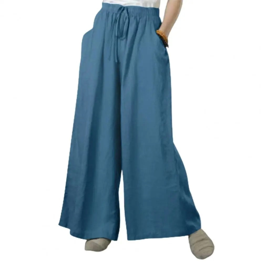 Casual Rechte Broek Met Wijde Pijpen Dames