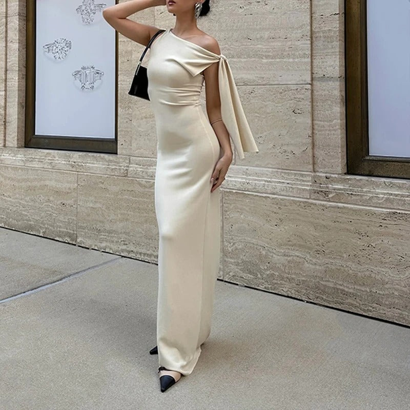 Mouwloze Slim Fit Lange O-Hals Jurk voor dames