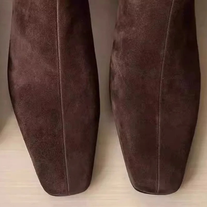 Suède enkellaarzen voor dames