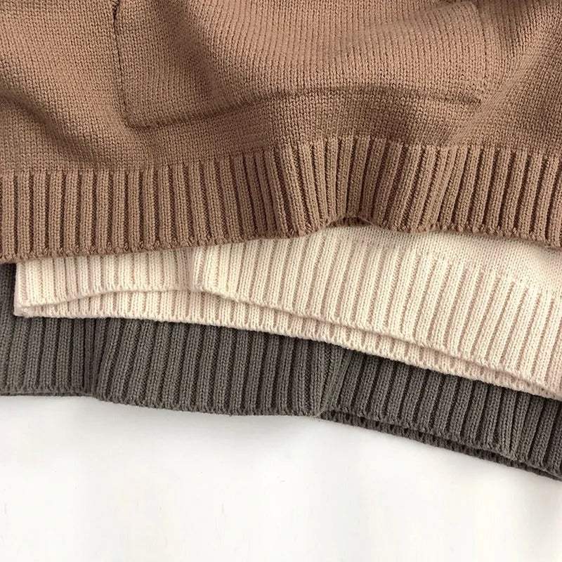 Gebreide hoodie met voorzak voor kinderen