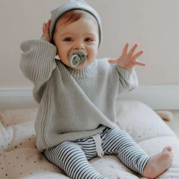 Kinderen effen kleur gebreide trui