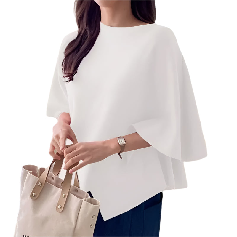 Damesblouse met 3/4 mouwen en ruches