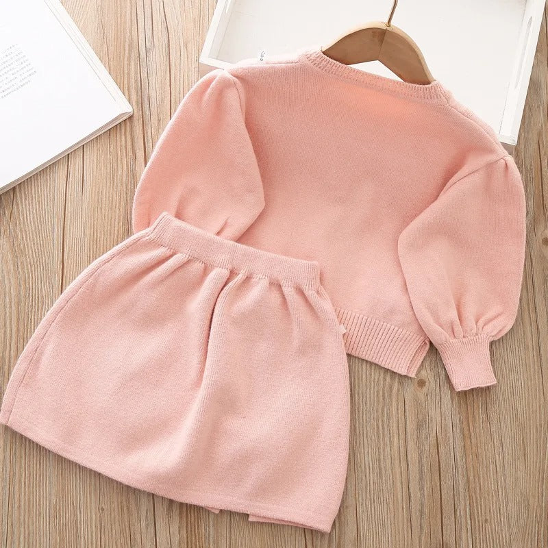 Kinder Winter Sweatshirt + Rok Set