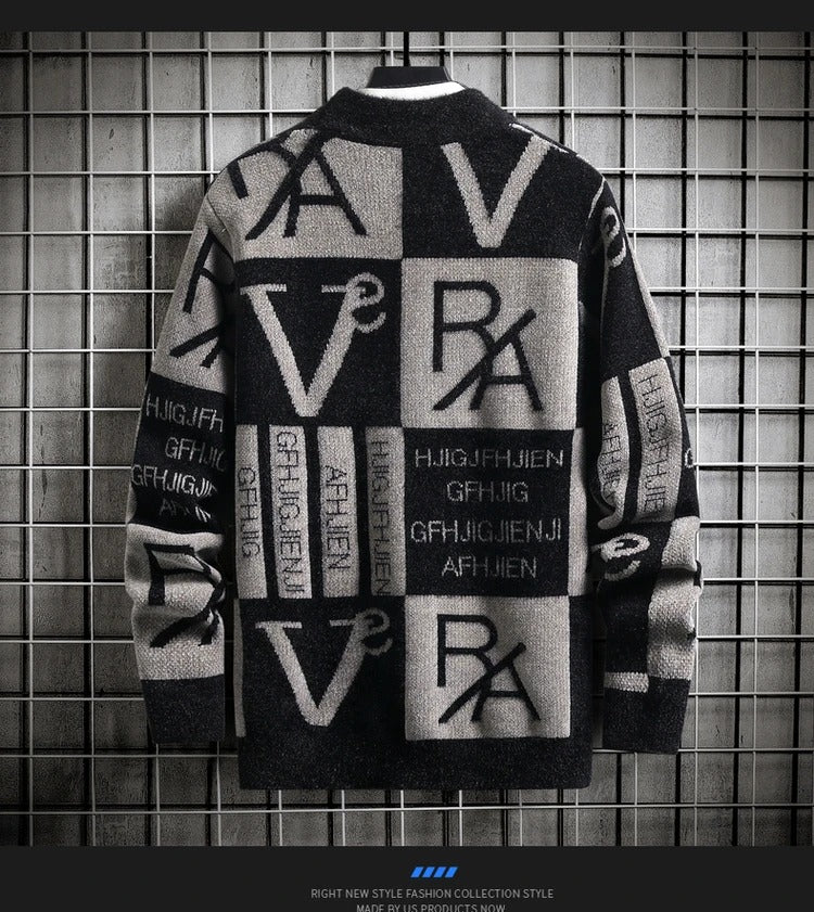 Heren Trui met gestreepte ronde hals