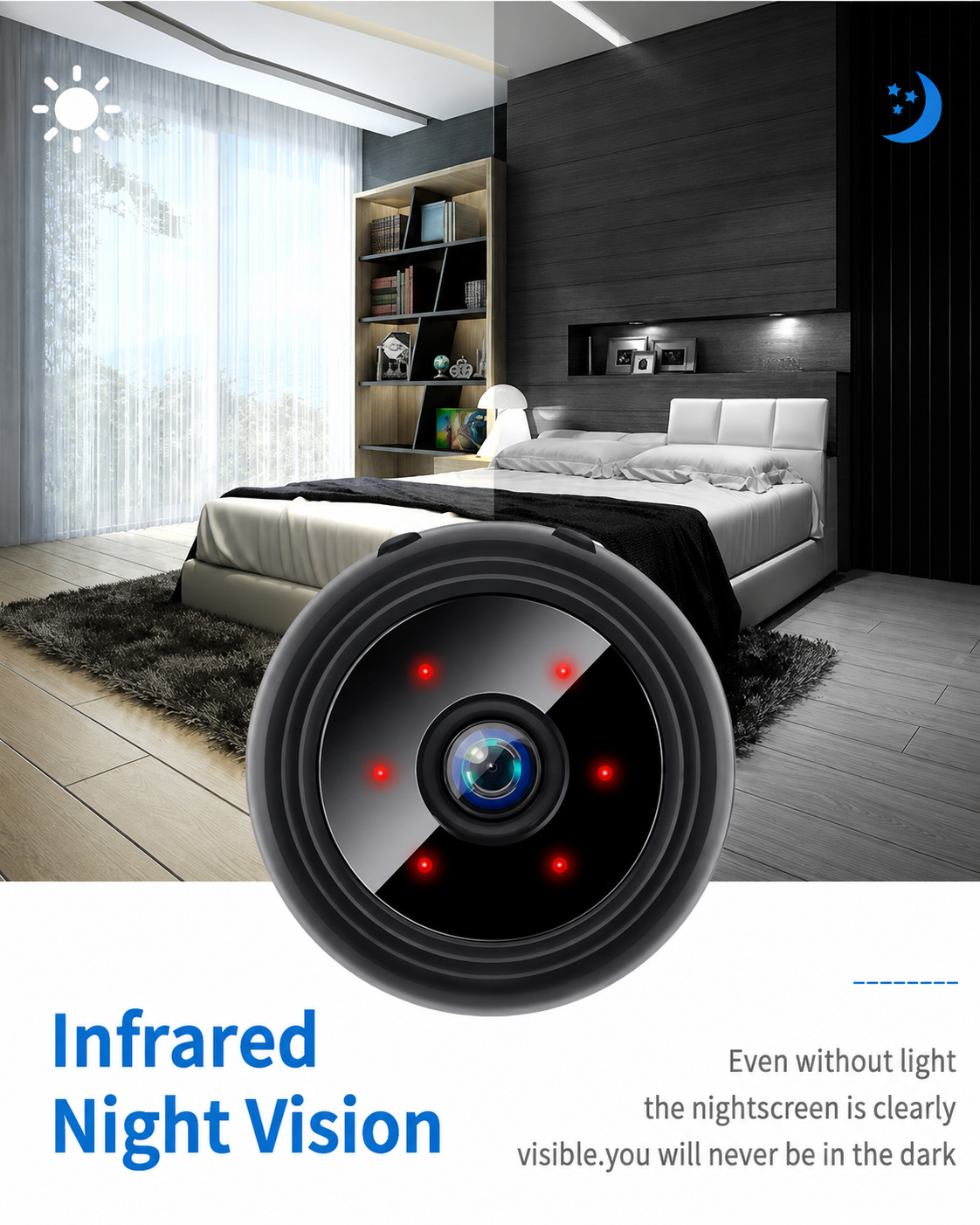 Draadloze Mini Camera met Audio en Video Livestream 1080P HD