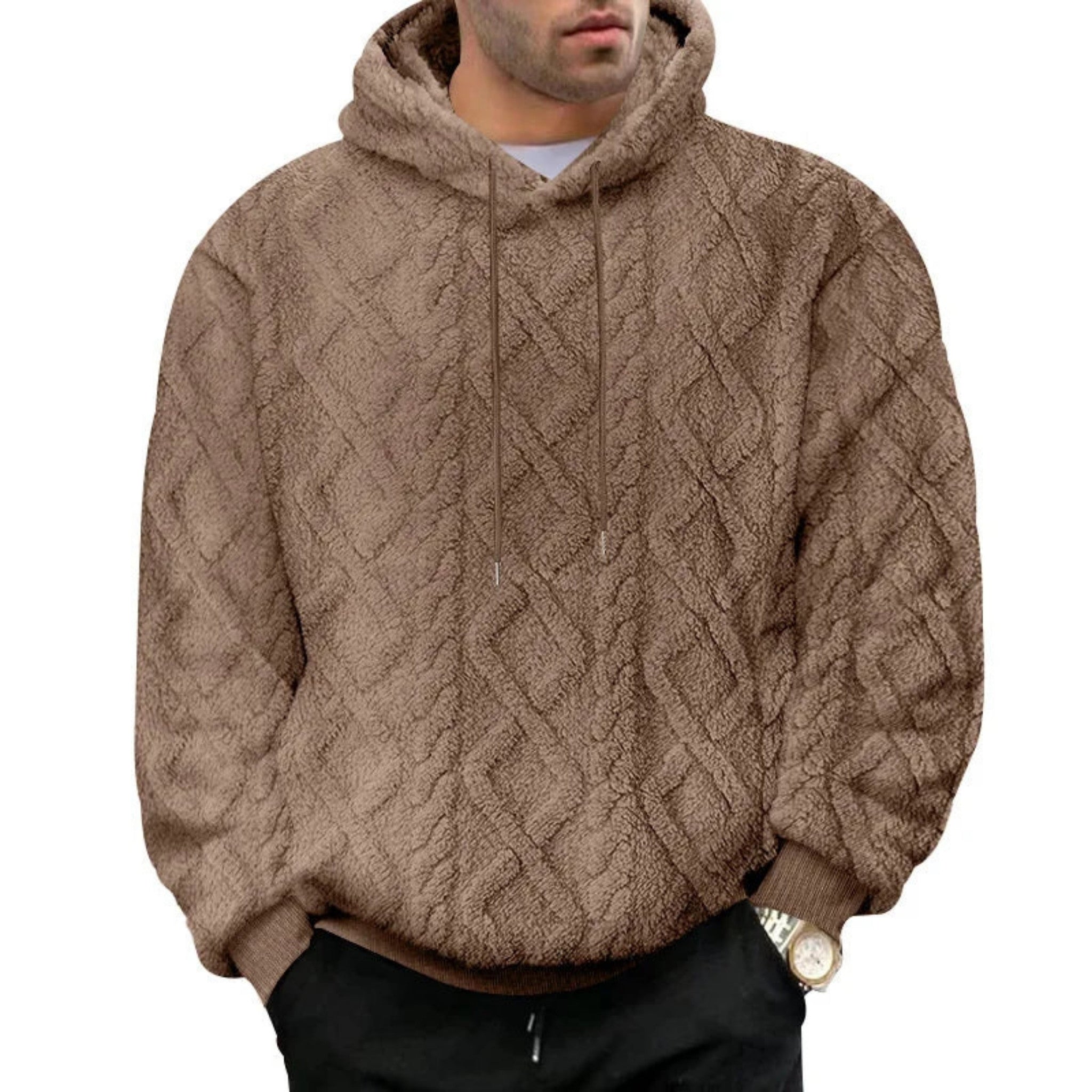 Heren Hoodie Dubbelzijdig Velours Sportief Casual