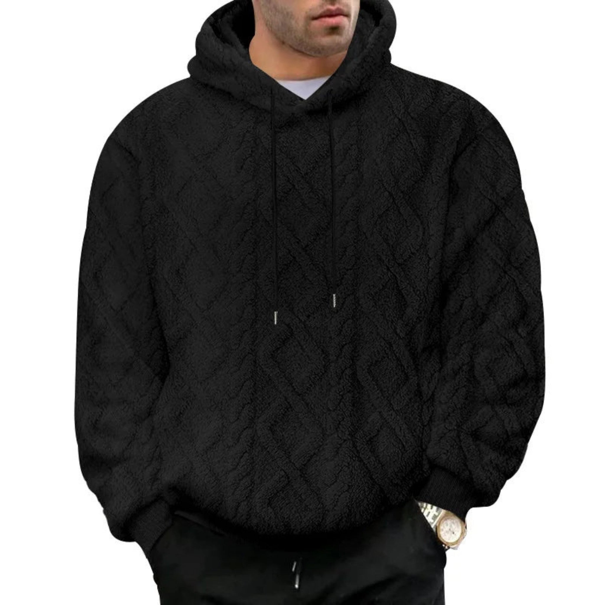 Heren Hoodie Dubbelzijdig Velours Sportief Casual