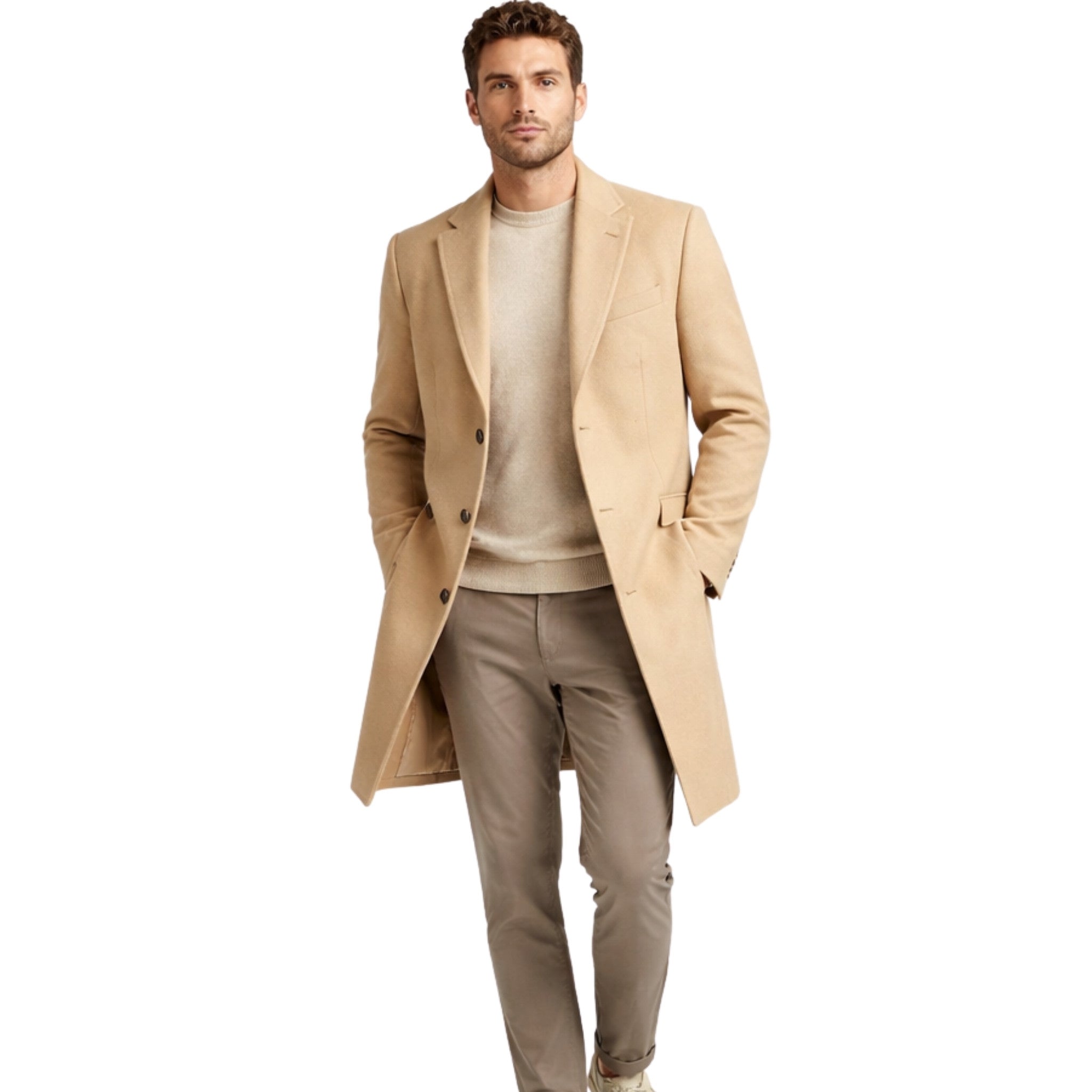 Heren Lange Trenchcoat Klassiek