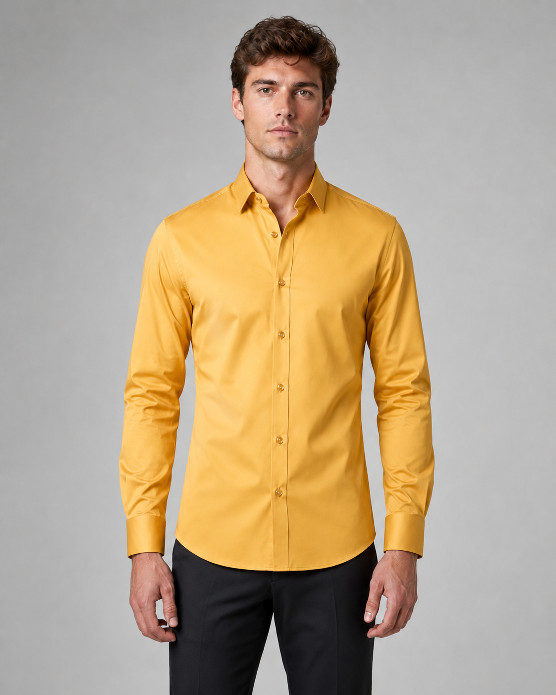 Heren Slim-Fit Overhemd Elastisch en Kreukvrij