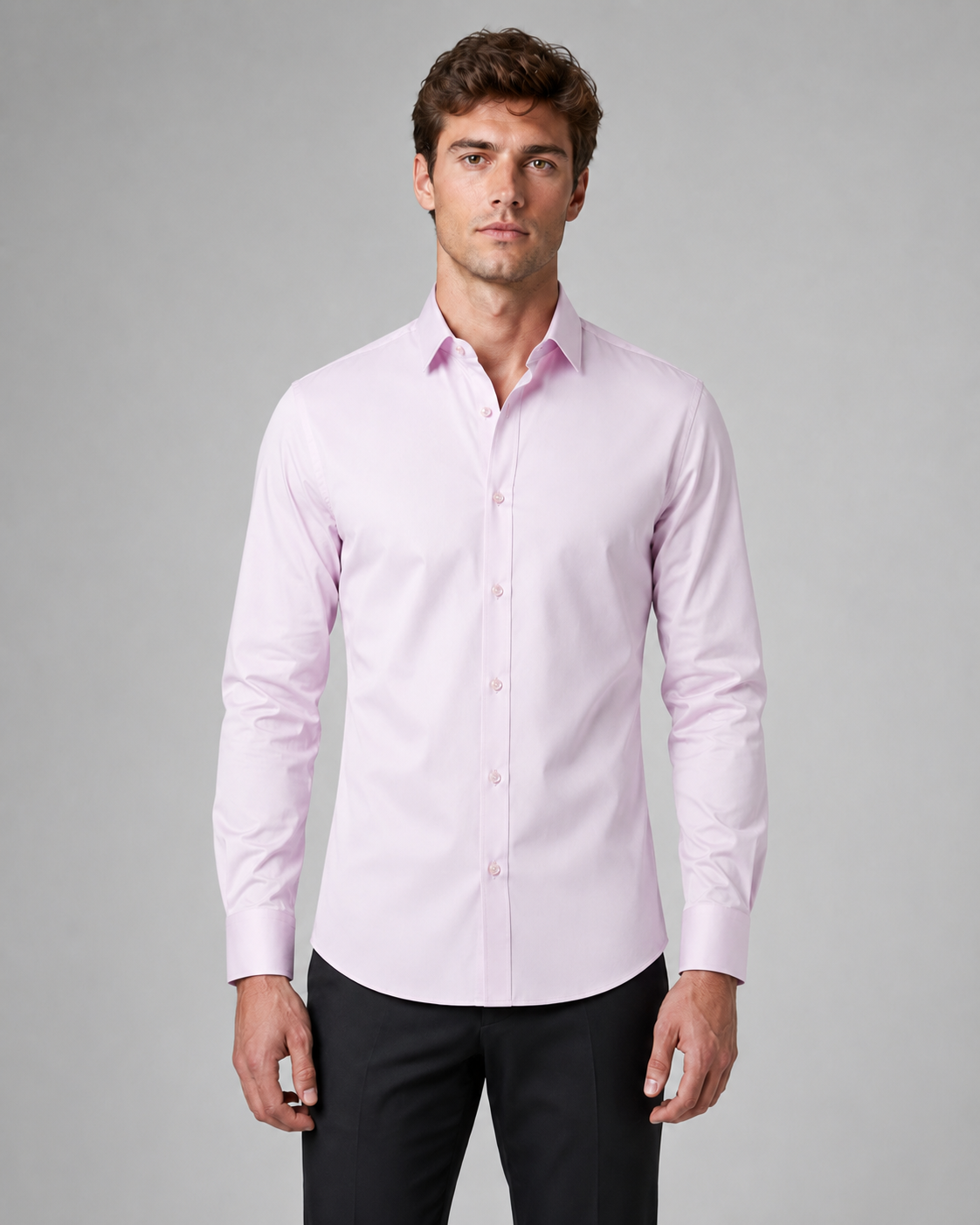 Heren Slim-Fit Overhemd Elastisch en Kreukvrij
