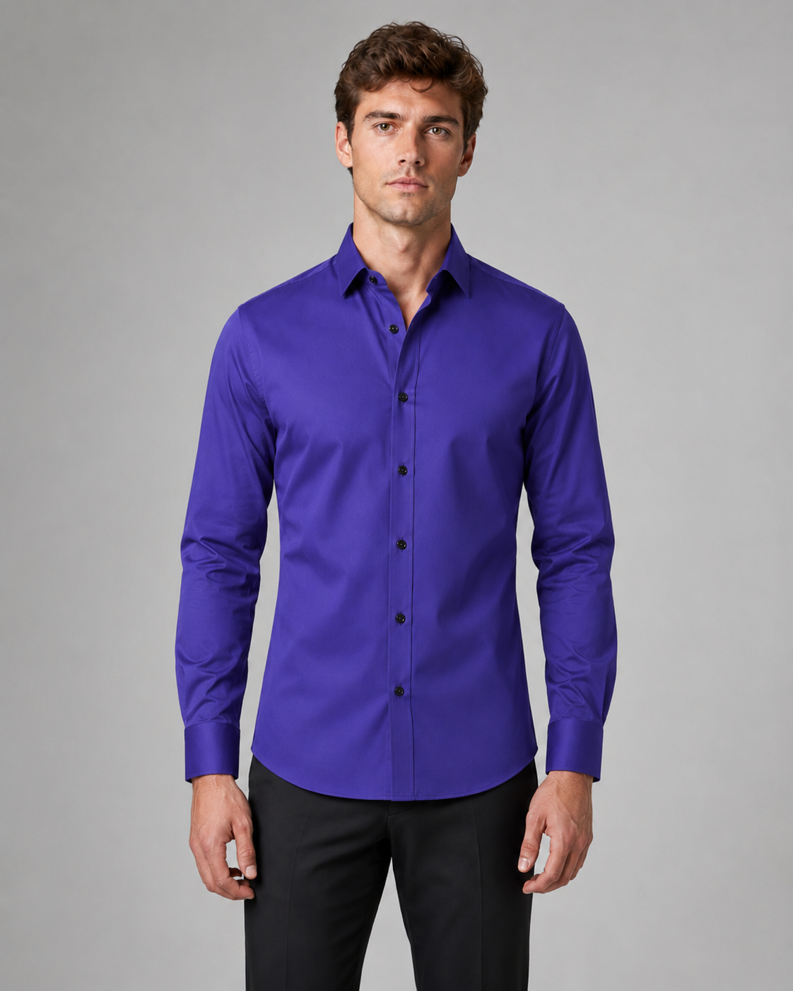 Heren Slim-Fit Overhemd Elastisch en Kreukvrij