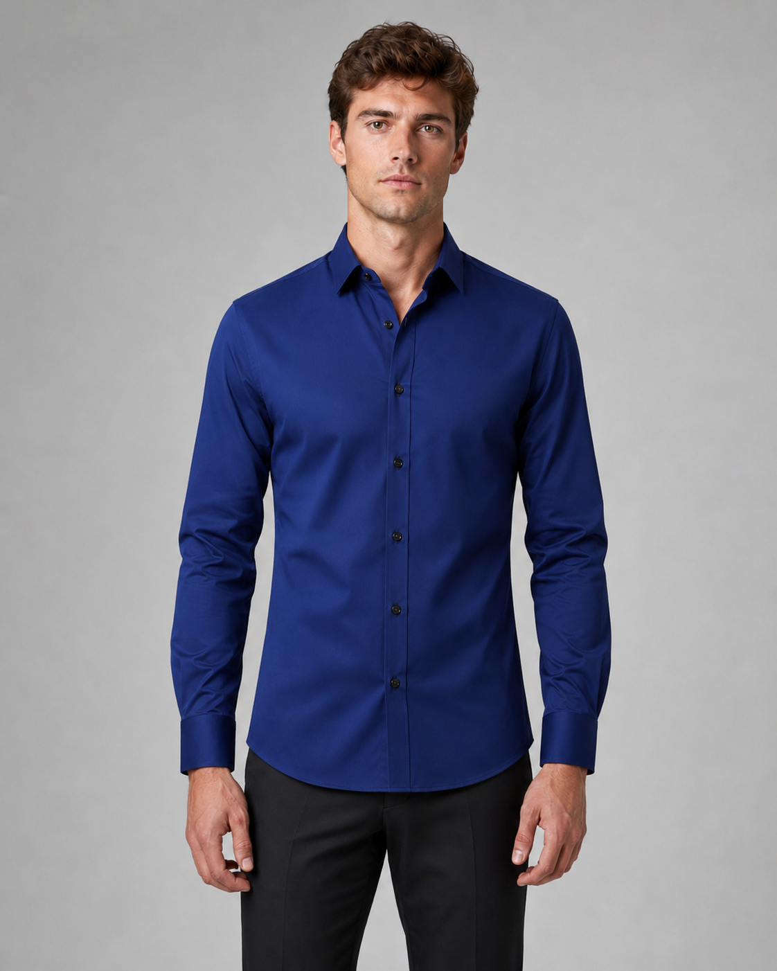 Heren Slim-Fit Overhemd Elastisch en Kreukvrij