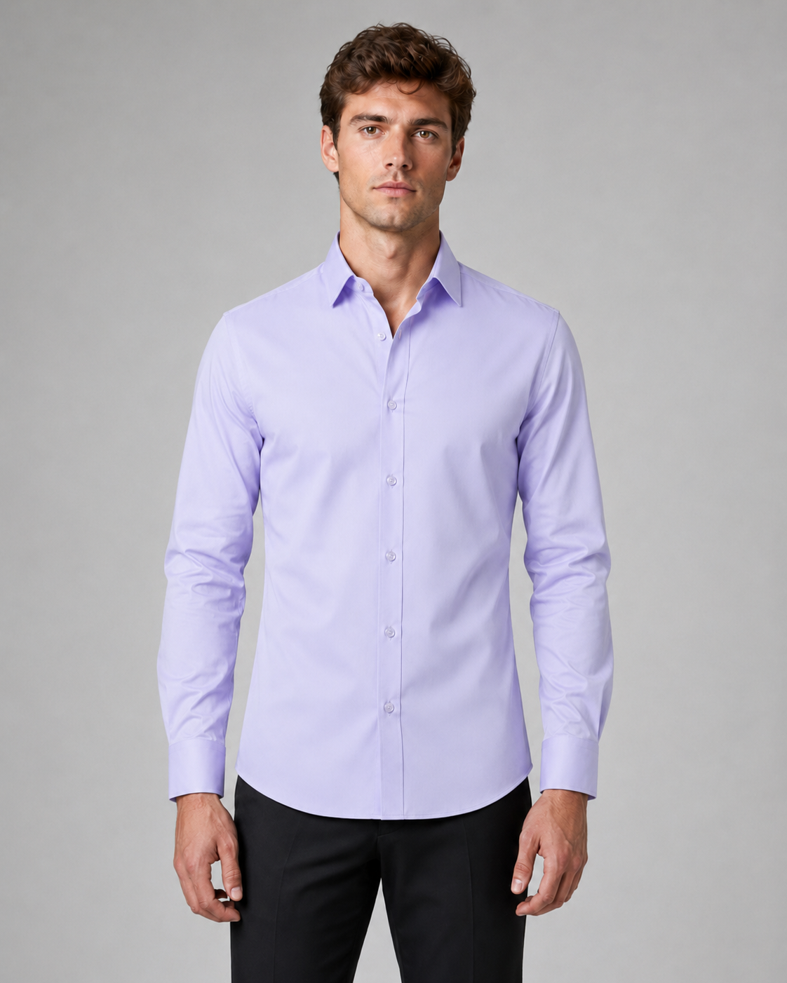 Heren Slim-Fit Overhemd Elastisch en Kreukvrij