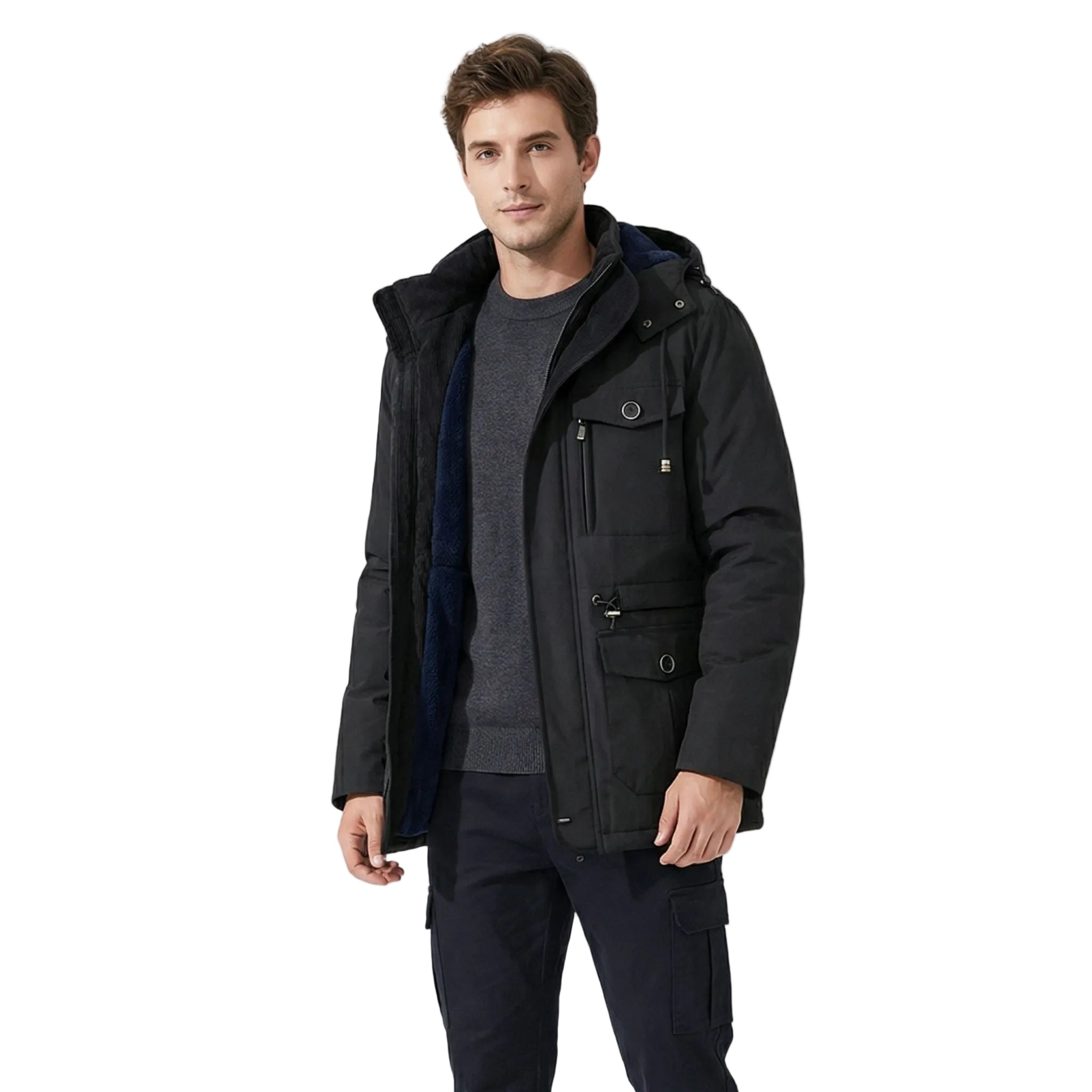Heren Winterparka Waterdicht Met Bontvoering