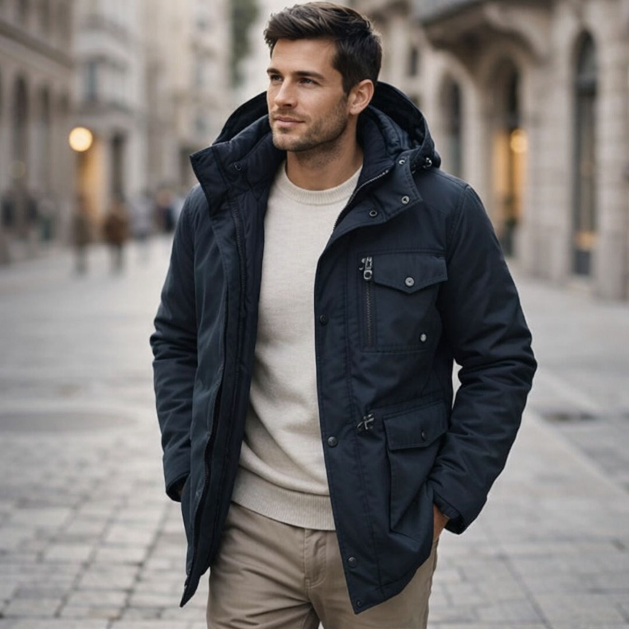 Heren Winterparka Waterdicht Met Bontvoering