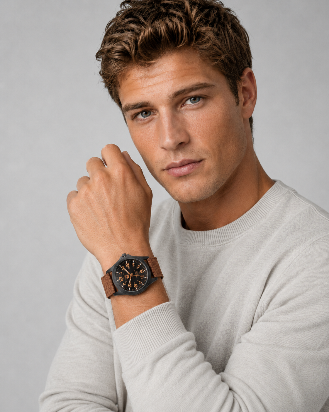 Herenhorloge Tactisch Robuust met Stopwatch en Nachtverlichting