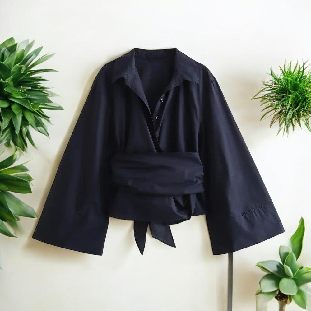 Kimono damesblouse met lange mouwen