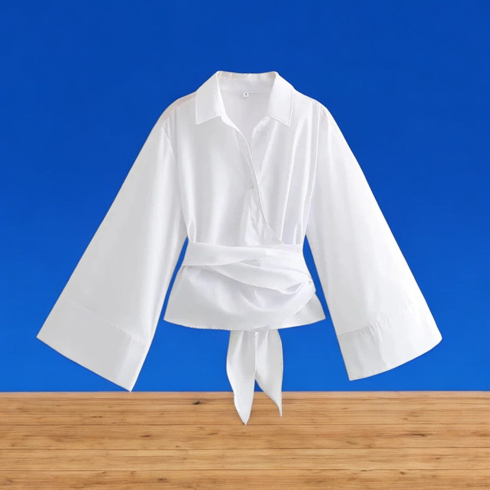 Kimono damesblouse met lange mouwen