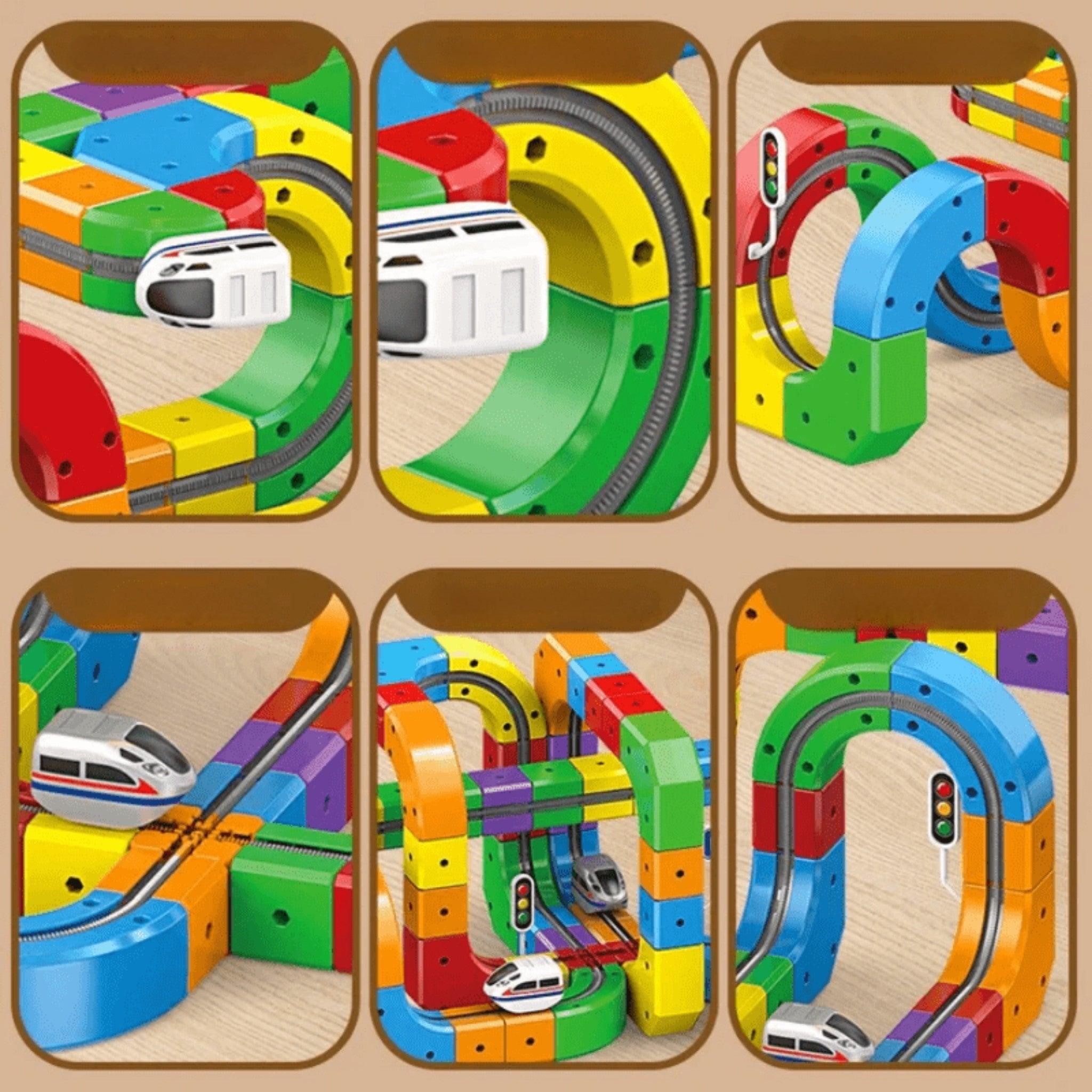 Kinderen 3D Spoorwegbouwset met Oplaadbare Locomotief