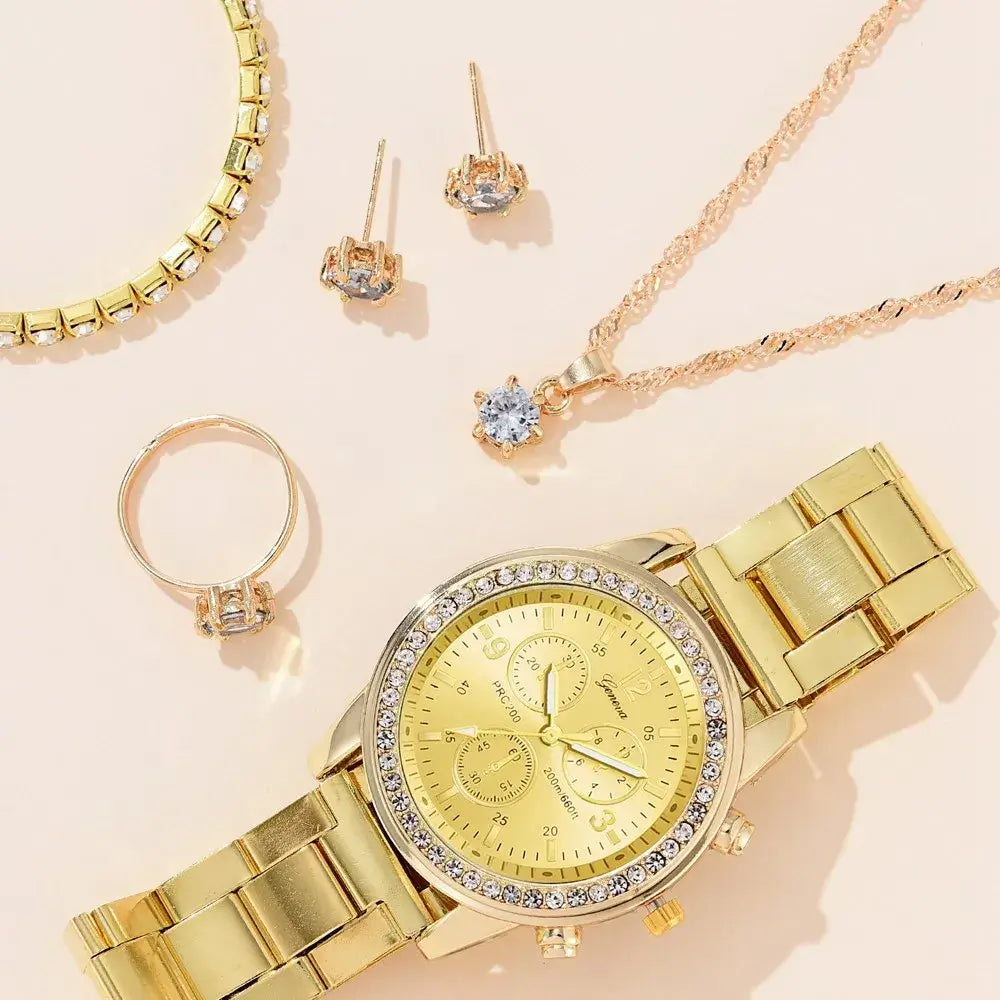 Luxe Horloge Set met Strass