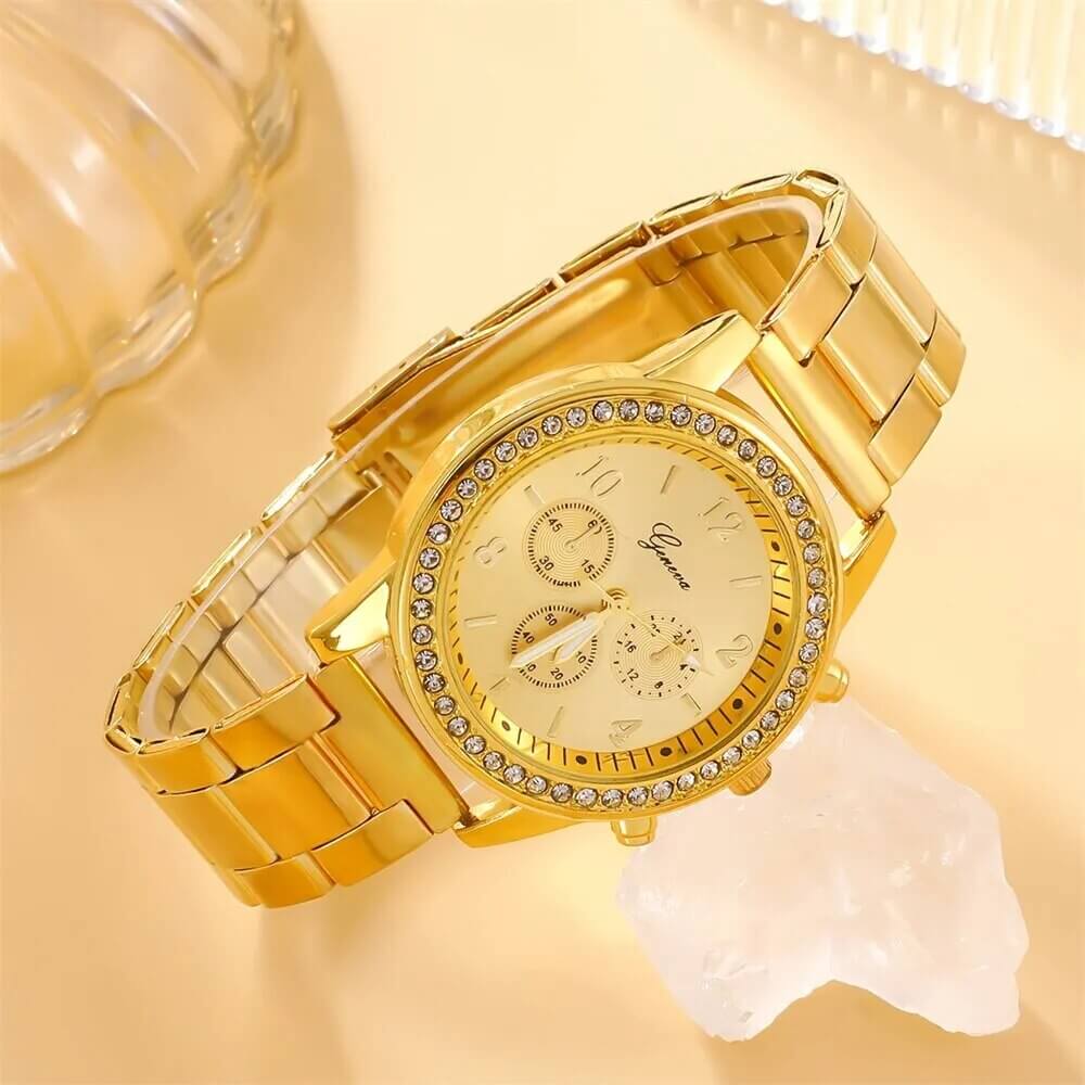 Luxe Horloge Set met Strass