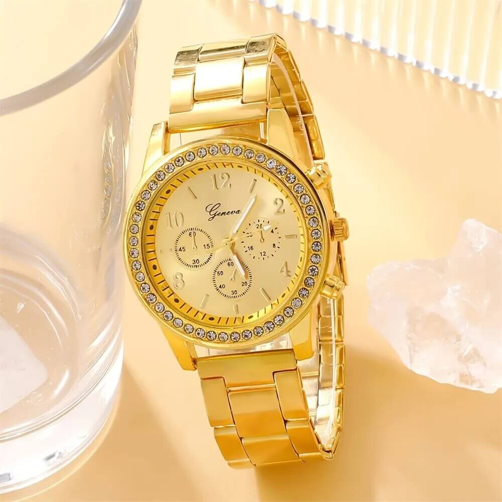 Luxe Horloge Set met Strass