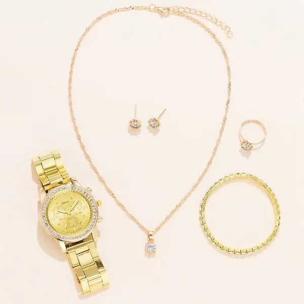 Luxe Horloge Set met Strass