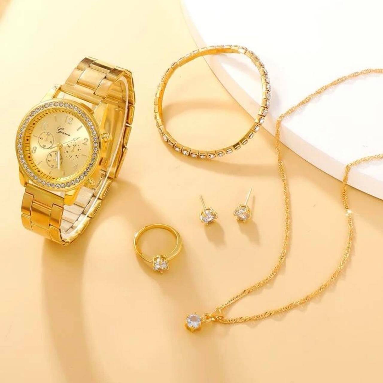 Luxe Horloge Set met Strass