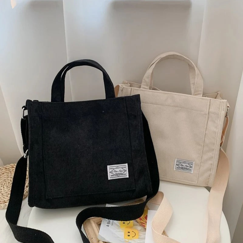 Dames Corduroy Vierkante Handtas