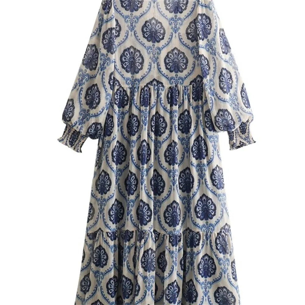 Dames casual jurk met metallic print