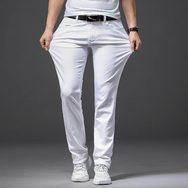 Heren witte slim fit jeans