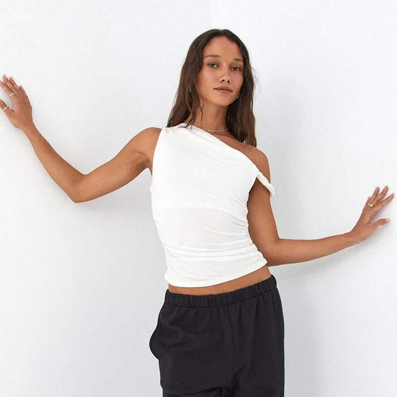 Off-shoulder crop tanktop voor dames