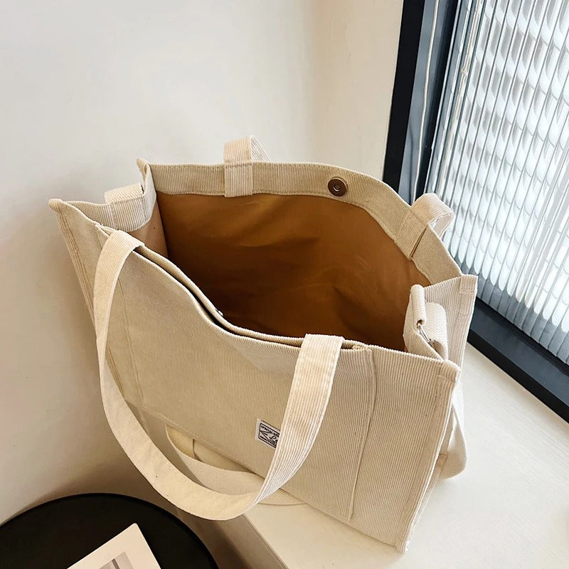 Dames Corduroy Vierkante Handtas