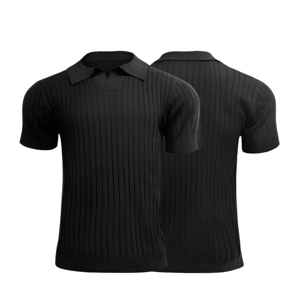 Retro gebreid poloshirt voor heren