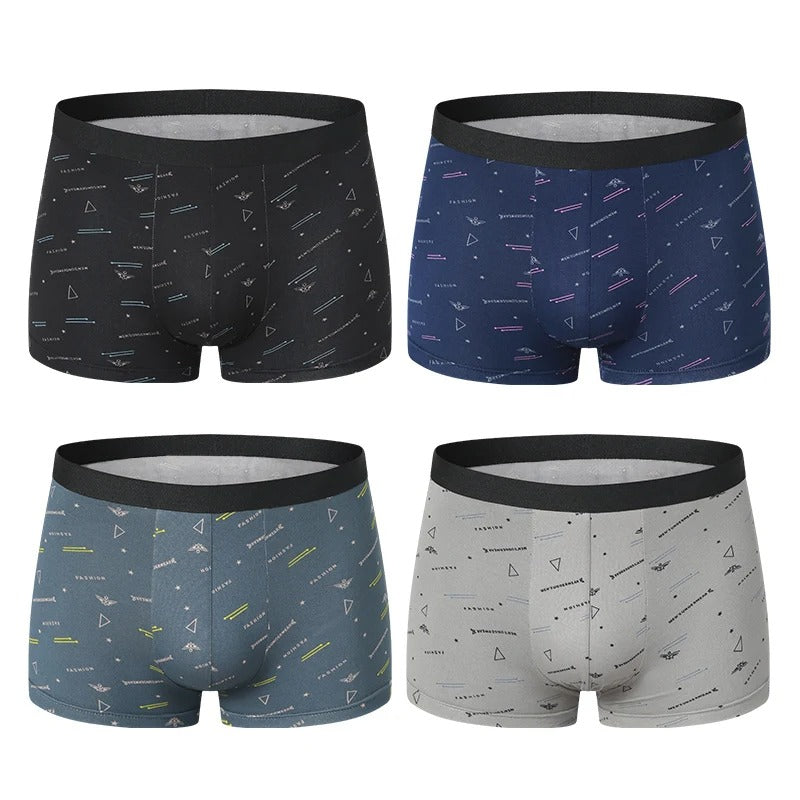 4-pack bedrukte boxershorts voor heren