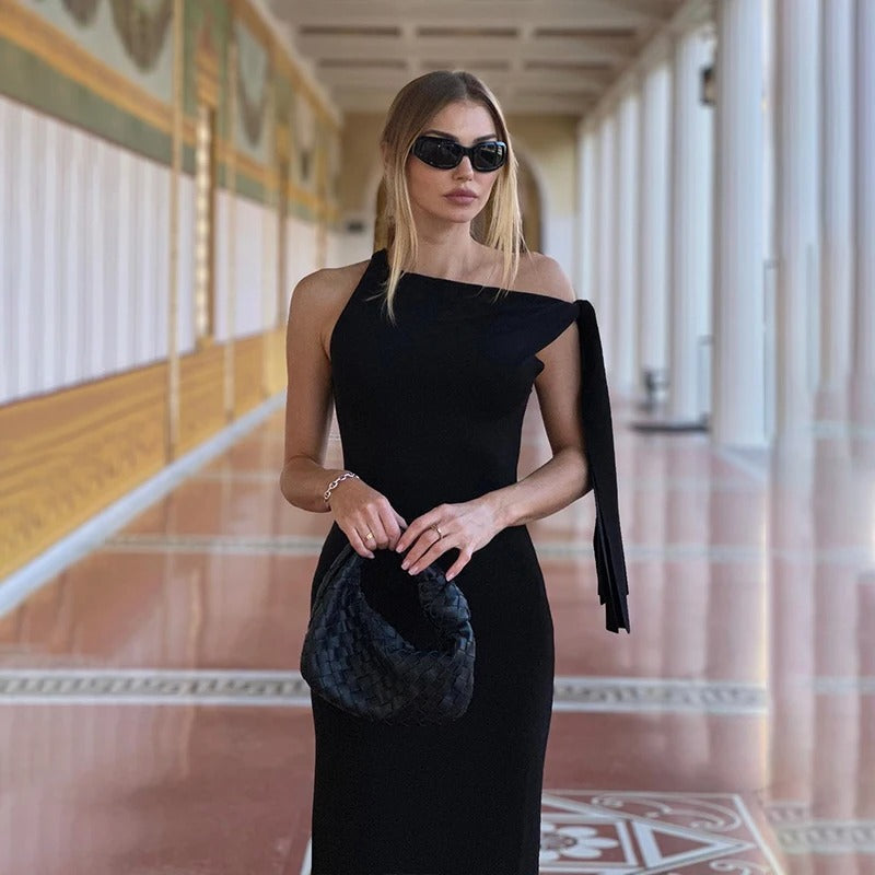 Mouwloze Slim Fit Lange O-Hals Jurk voor dames