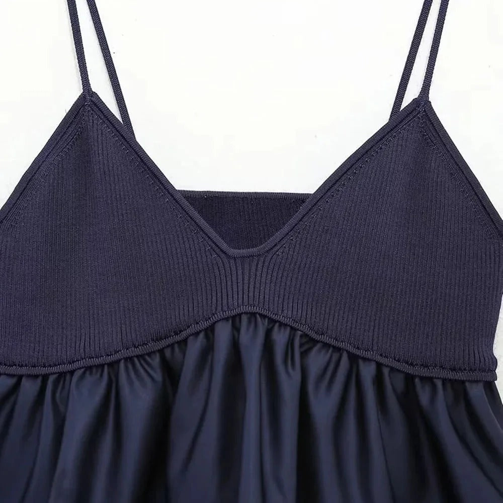 Geplooide kielblouse voor dames met V-hals