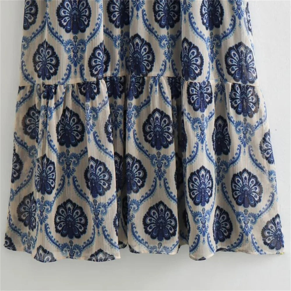 Dames casual jurk met metallic print