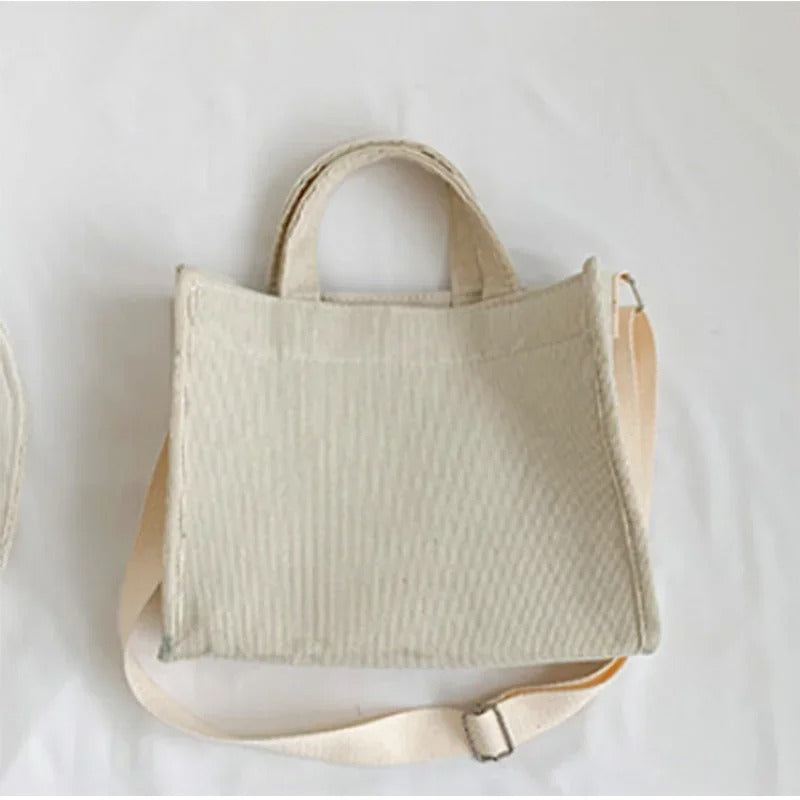 Dames Corduroy Vierkante Handtas