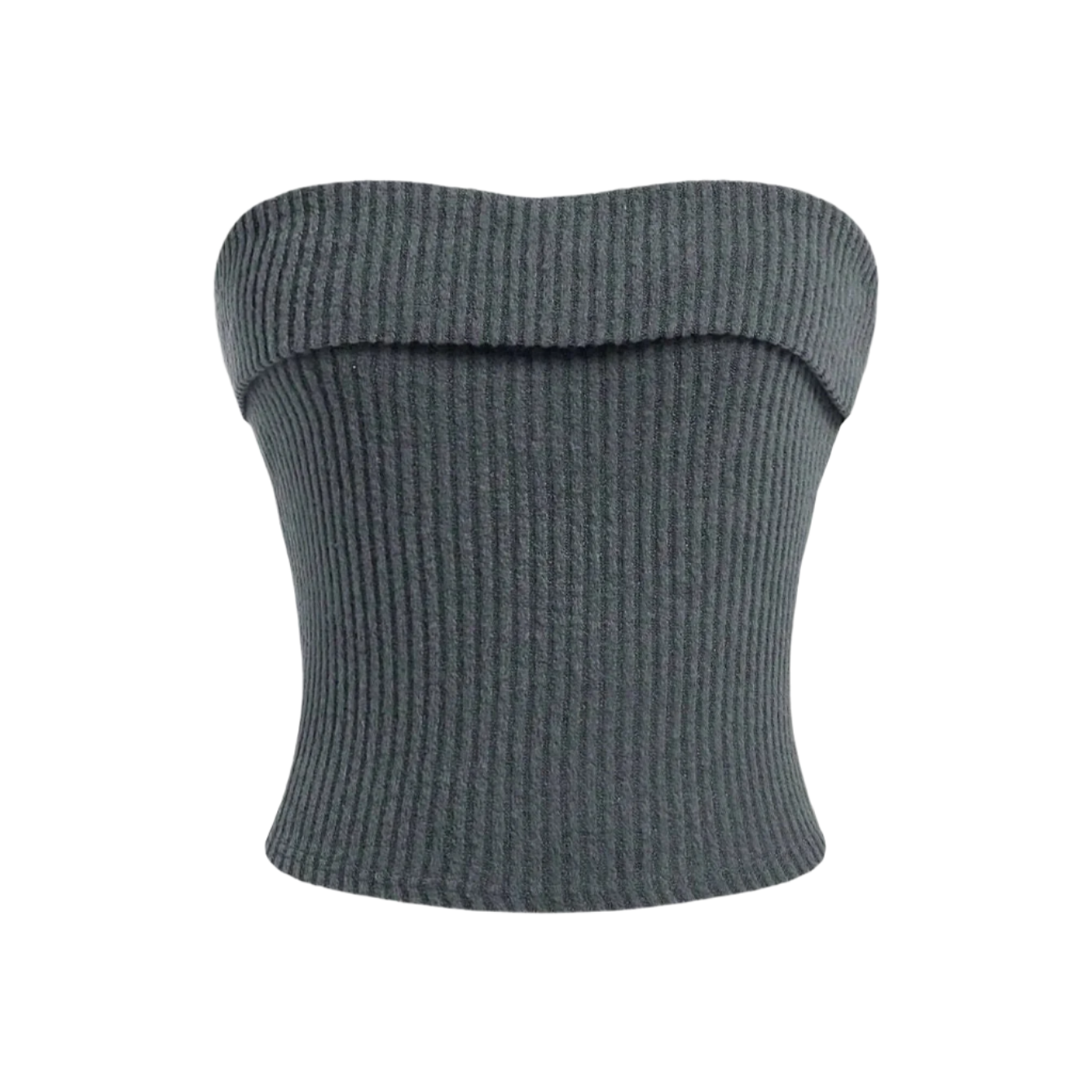 Dames geribbelde strapless slim fit tube top