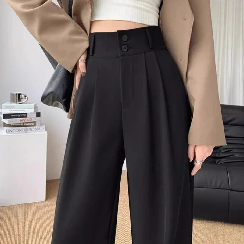Vrouwen Koreaanse stijl hoge taille Baggy broek