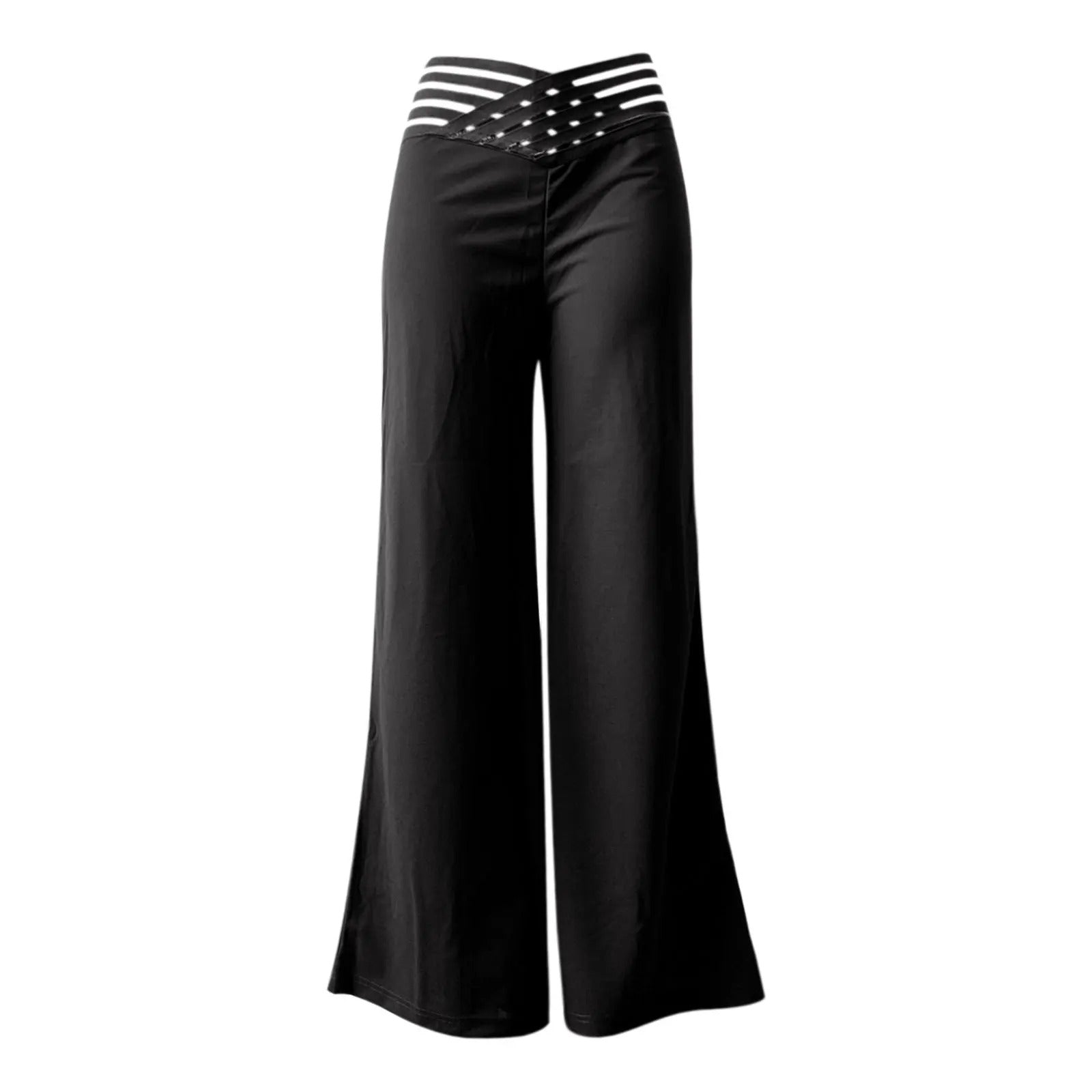 Uitlopende broek met gekruiste mesh-patch voor dames