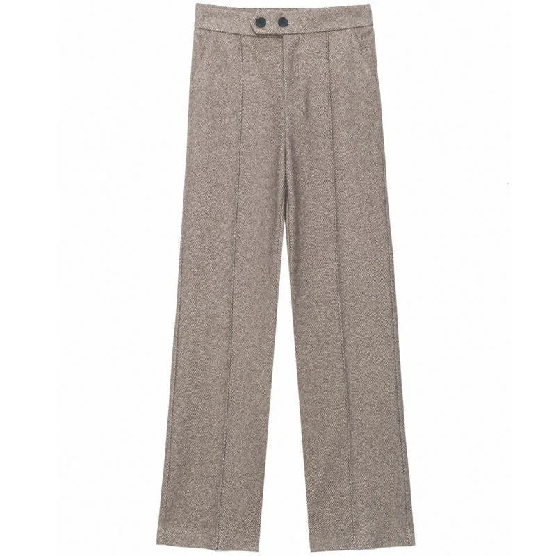 Dames wolmix rechte broek