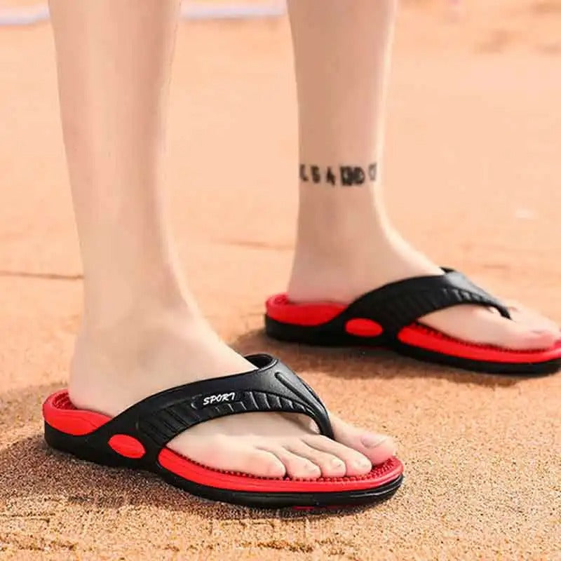 Ademende massageslippers voor heren