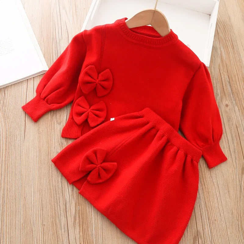 Kinder Winter Sweatshirt + Rok Set