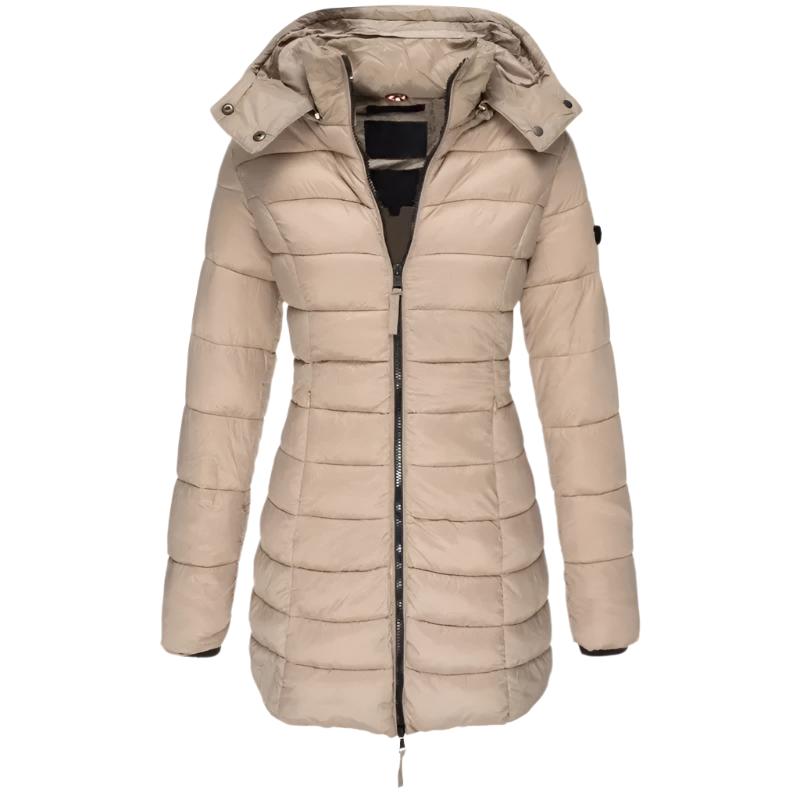 Gewatteerd damesvest met lange mouwen
