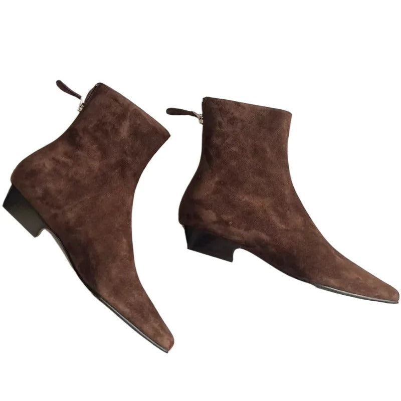 Suède enkellaarzen voor dames