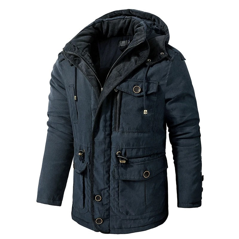 Heren Kasjmier fleece winterjas
