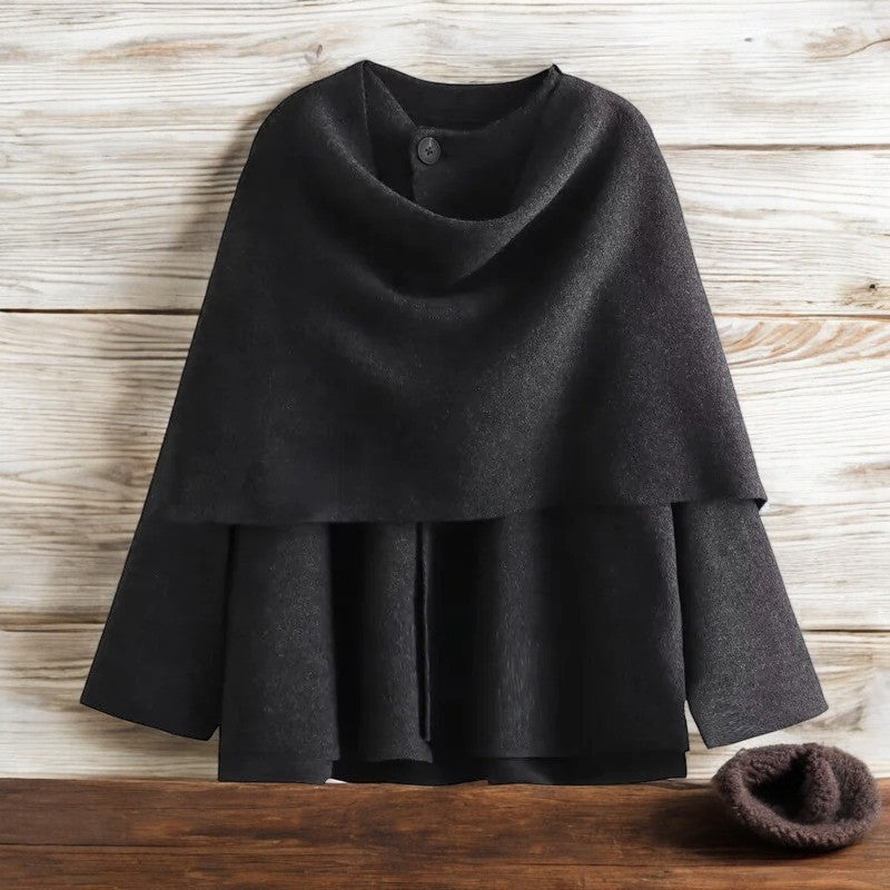 Asymmetrisch gewatteerd damesjack met lange mouwen