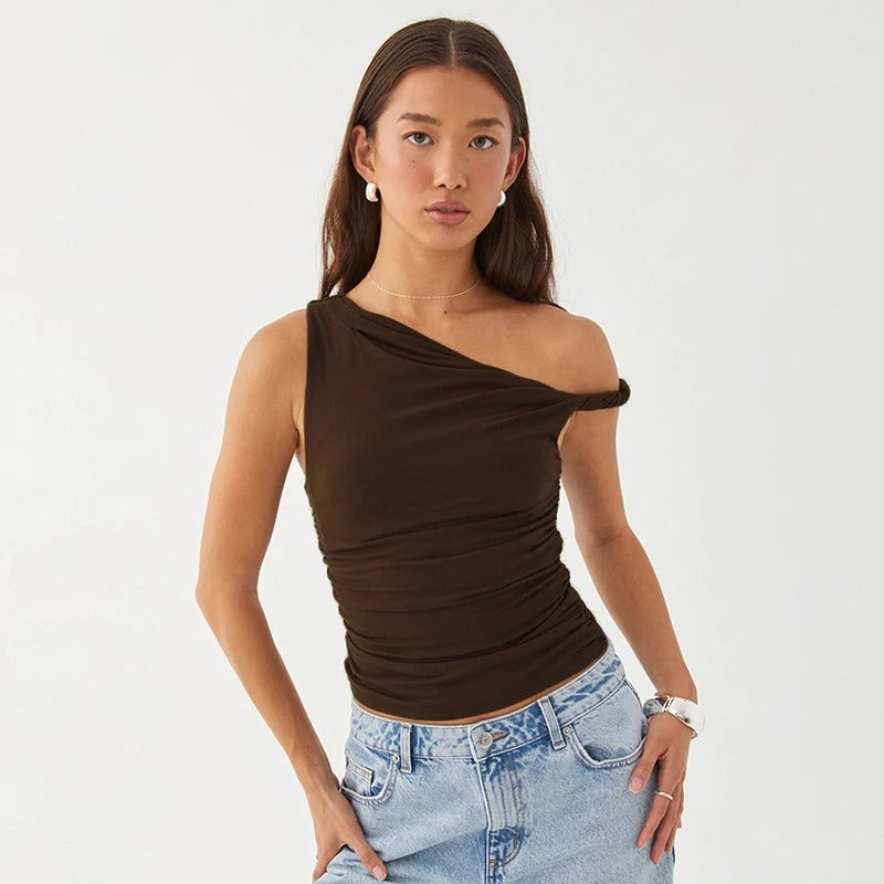 Off-shoulder crop tanktop voor dames